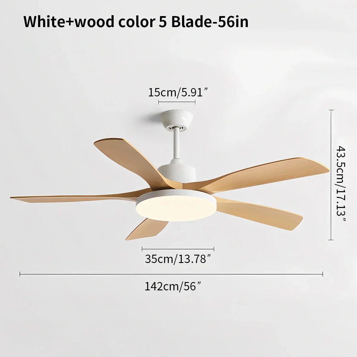 Ventilador de techo de 6 aspas para sala de estar con luz | Lersk