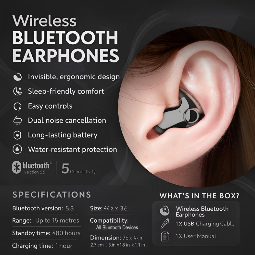 In-Ear Wireless Bluetooth-Kopfhörer mit Geräuschunterdrückung | Lersk