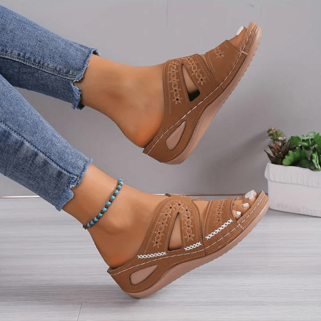 Damen Sommer Orthopädische Komfortsandalen mit verstellbarer Größe | Lersk