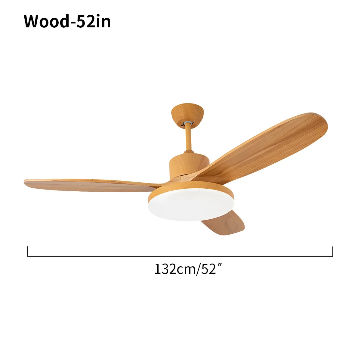 Ventilador de techo con luz y aspas de madera 3 | Lersk