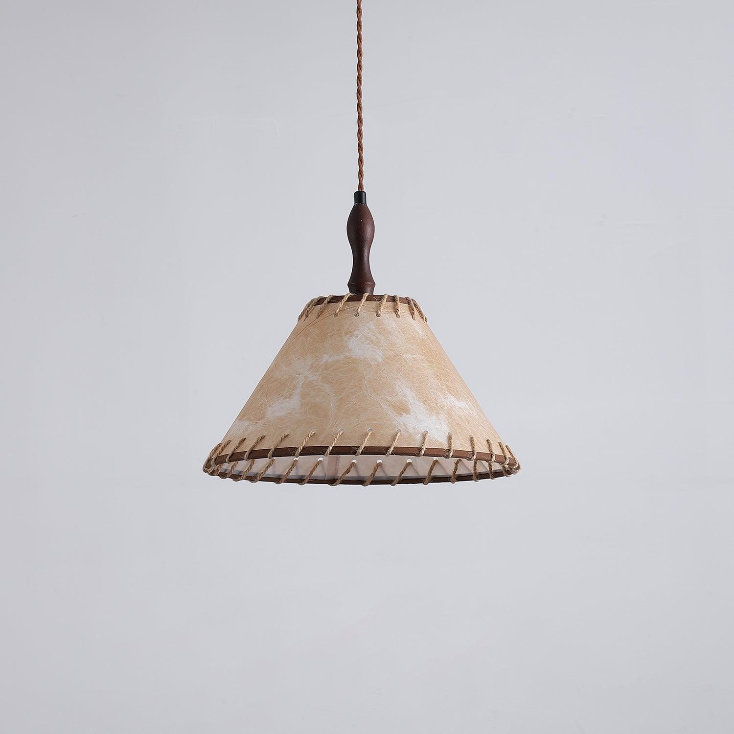 TimberLume Wood Pendant Light With Soft Fabric Shade | Lersk