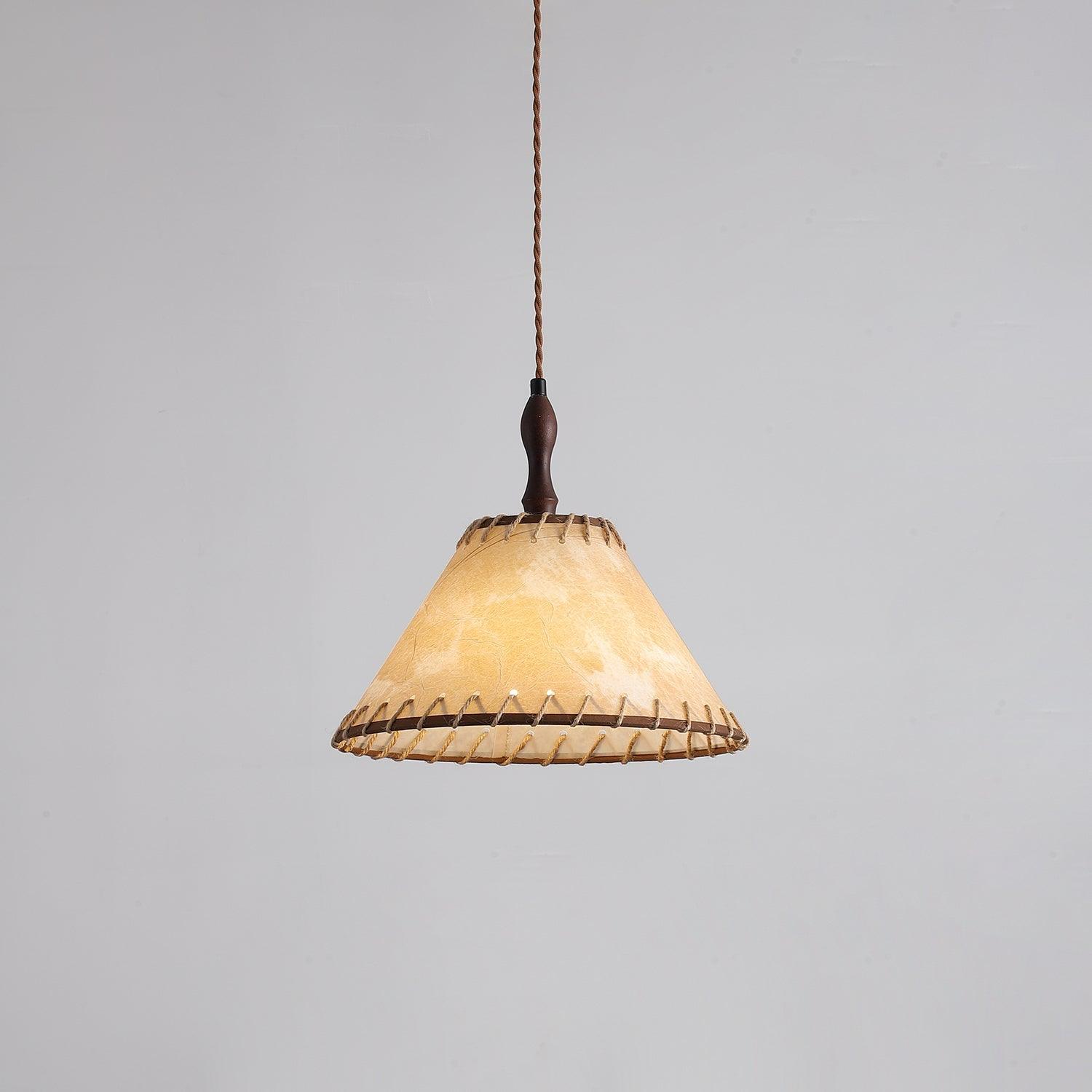 TimberLume Wood Pendant Light With Soft Fabric Shade | Lersk