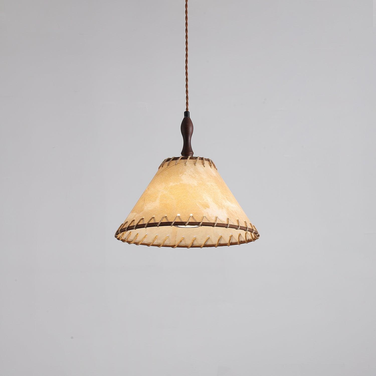 TimberLume Wood Pendant Light With Soft Fabric Shade | Lersk