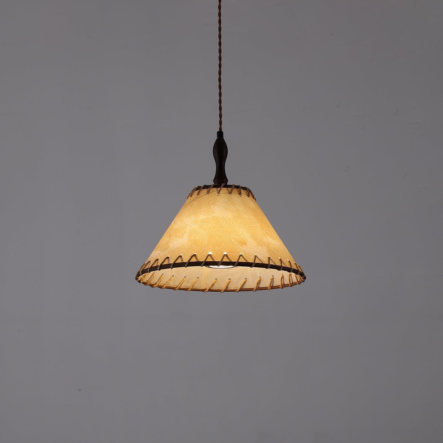 TimberLume Wood Pendant Light With Soft Fabric Shade | Lersk