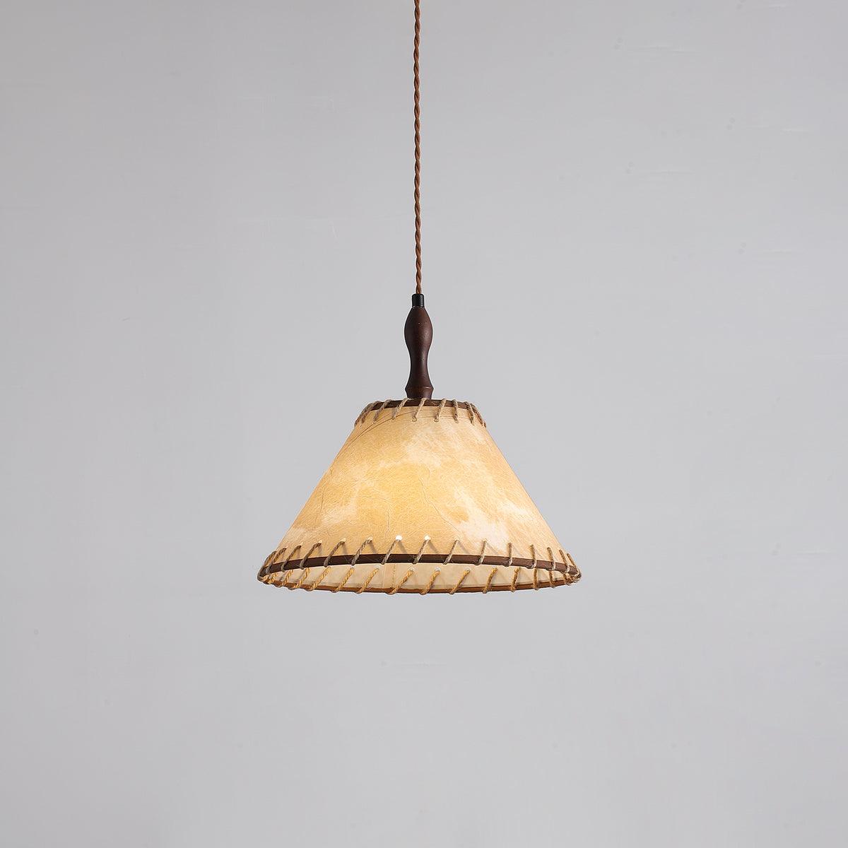 TimberLume Wood Pendant Light With Soft Fabric Shade | Lersk