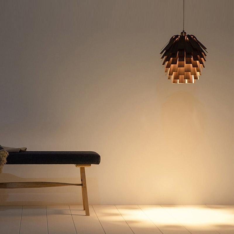 Lampada a sospensione in legno di carciofo SylvaArtichoke Lampada rustica a sospensione | Lersk