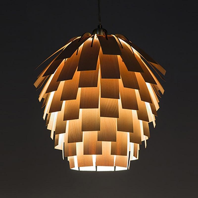 Lampada a sospensione in legno di carciofo SylvaArtichoke Lampada rustica a sospensione | Lersk