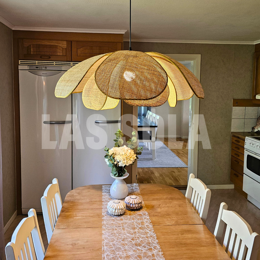 LumaNook Reed Wicker Pendant Light for Cozy Bedroom | Lersk