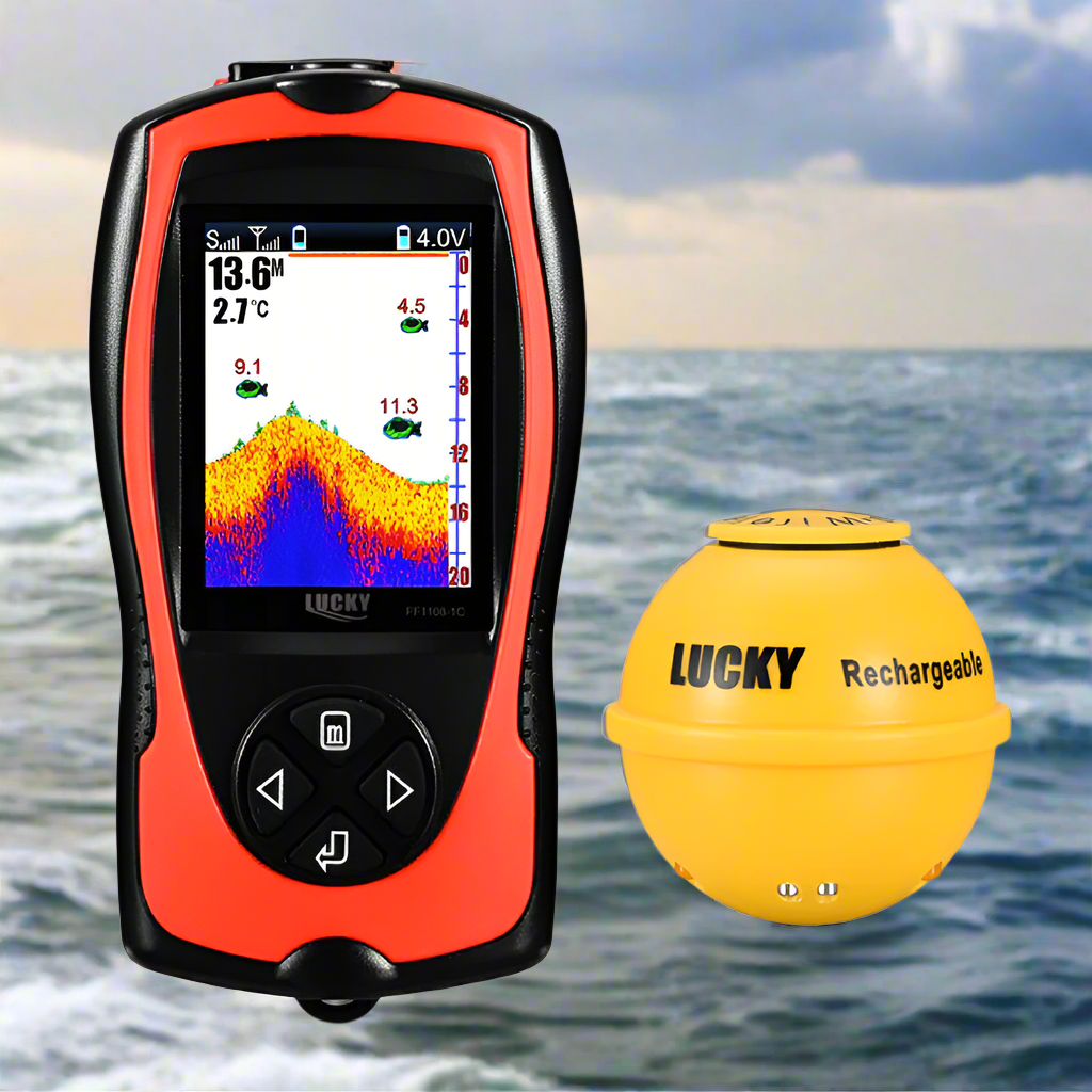 MarinScout Bezprzewodowy Sonar do Łowienia Ryb z Wyświetlaczem Głębokości i Temperatury | Lersk