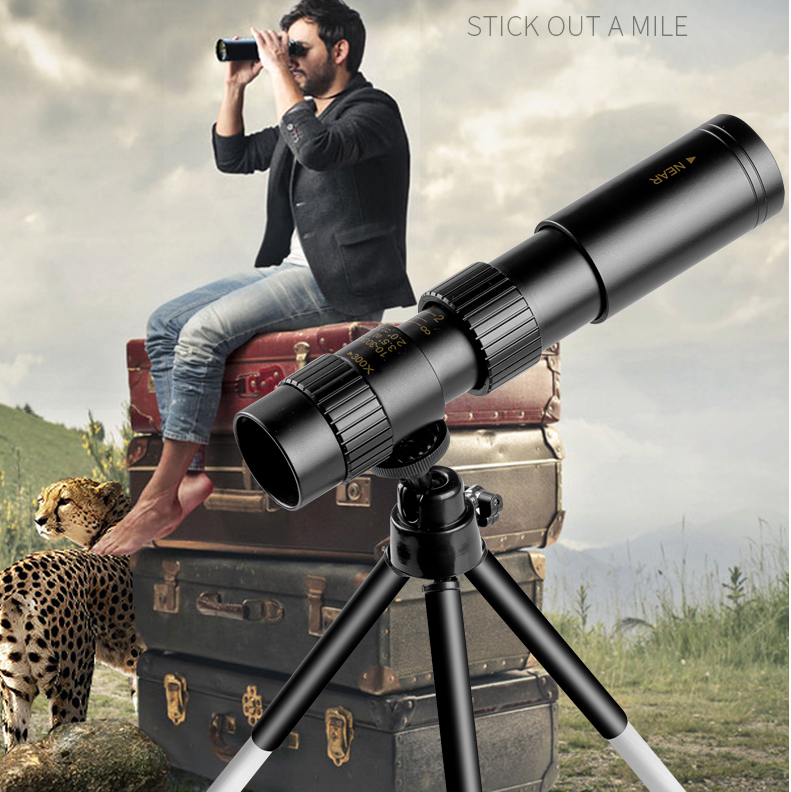 High-Power Monocular Telescope 10–300X Zoom, Night Vision, Waterproof, Smartphone Adapter Compatible | Lersk