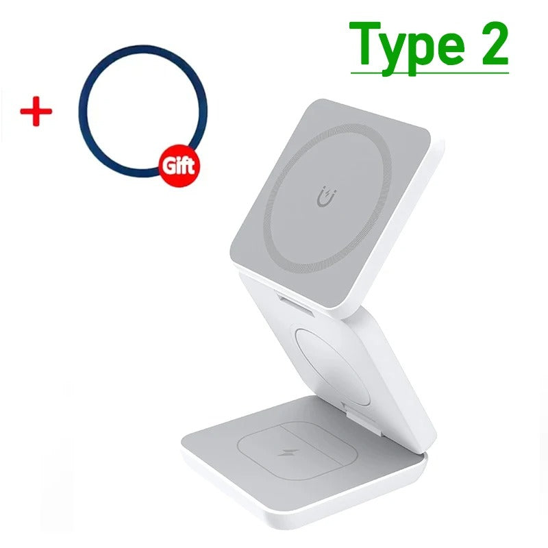 Magnetic Foldable Wireless Fast Charger For iPhone AirPods | Lersk