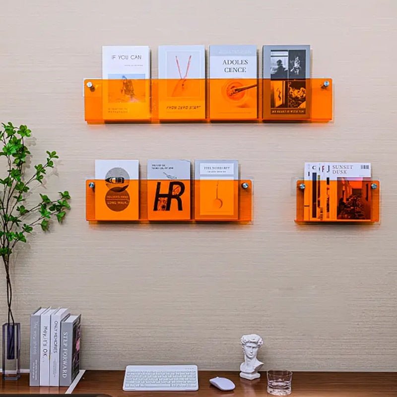 Schwebender Acryl-Magazinhhalter zur Wandmontage für Zuhause und Büro | Lersk