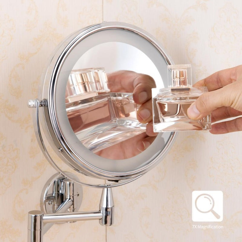 Espejo de tocador LED ajustable de doble brazo para maquillaje diario | Lersk