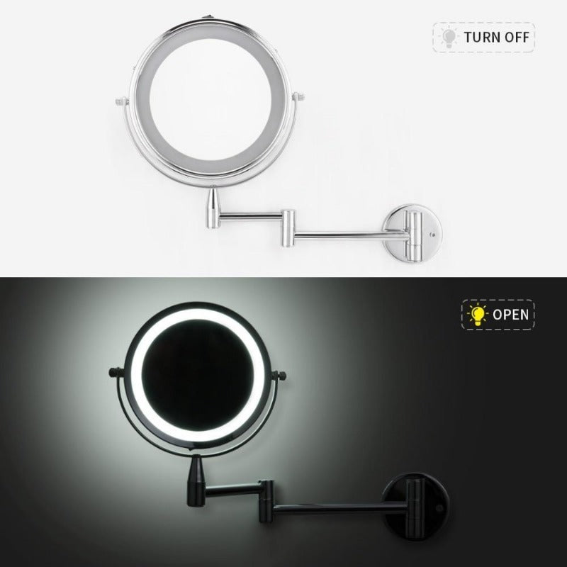 Espejo de tocador LED ajustable de doble brazo para maquillaje diario | Lersk