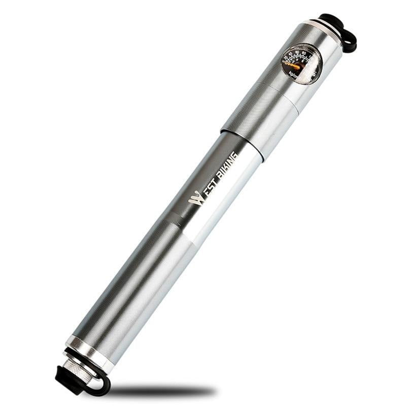VeloMate Mini Hand Bike Pump, Aluminum, Hidden Hose, Mount | Lersk
