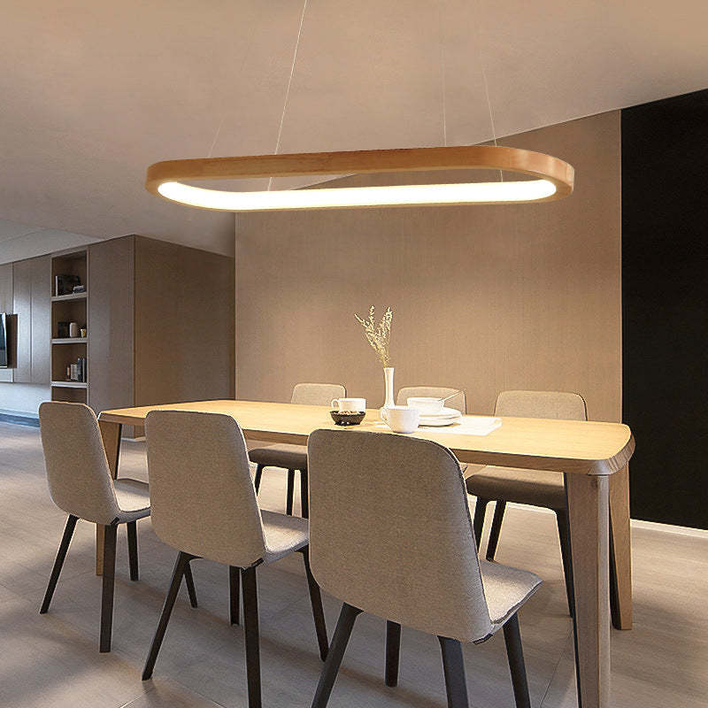 LumaWood Modern Hanging Lamp Metal And Wood With LED | Lersk