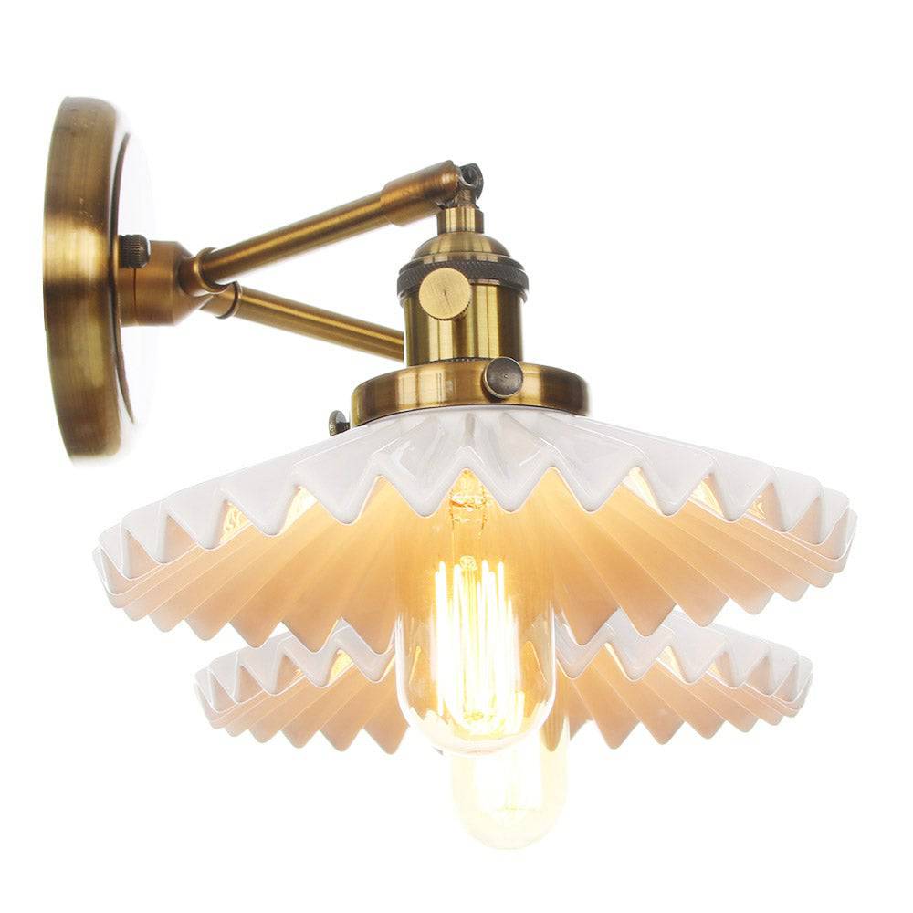 Aurelia Keramik-Wandlampe mit zwei Schirmen, Antikgold | Lersk