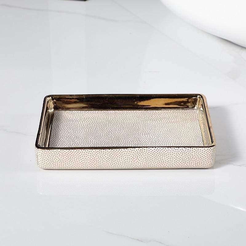 Set accessori bagno Armani Organizer in ceramica di lusso per bagni moderni | Lersk