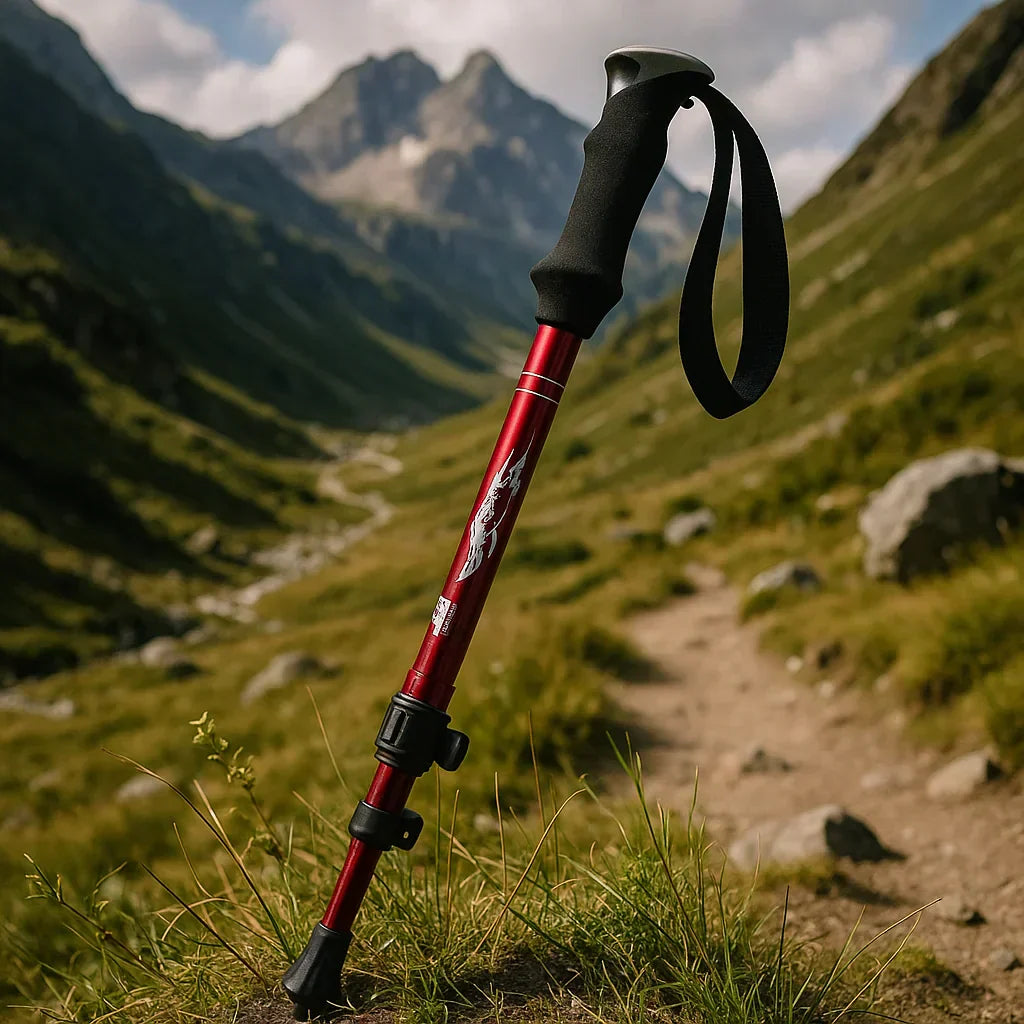 Regulowany składany aluminiowy kij trekkingowy Kirrea do wędrówek | Lersk