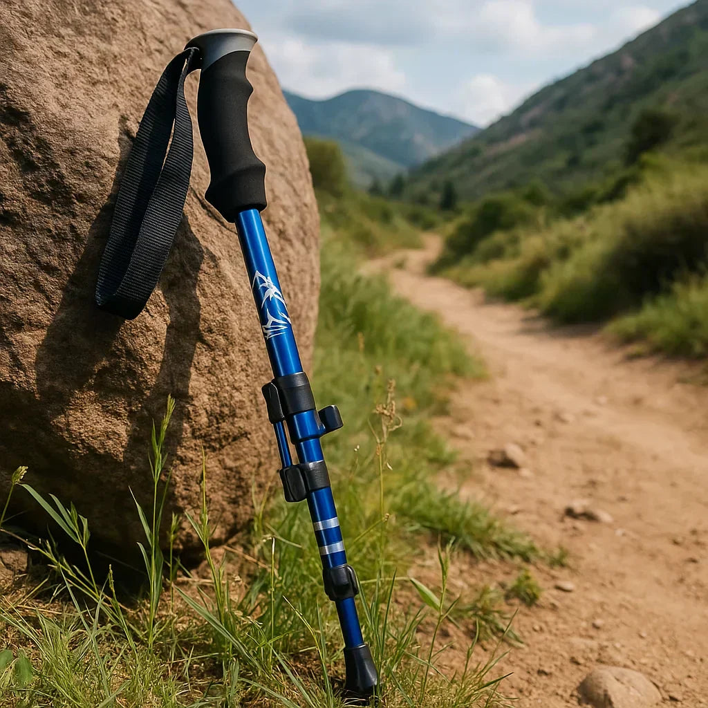 Regulowany składany aluminiowy kij trekkingowy Kirrea do wędrówek | Lersk