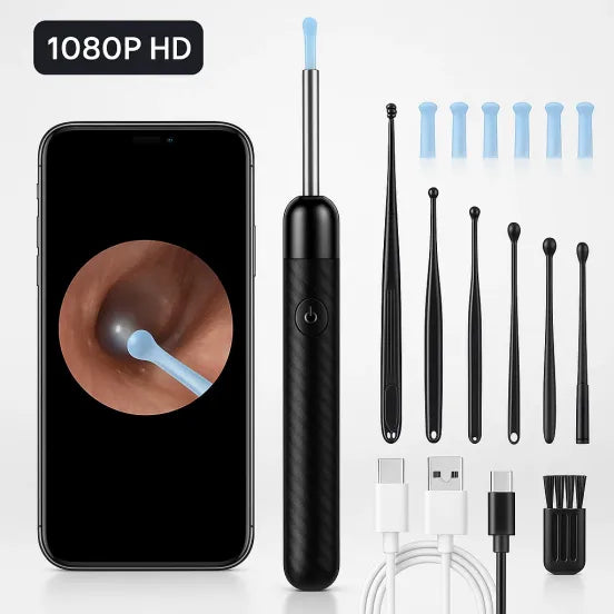 Auravue odstraňovač ušního mazu s 1080P HD kamerou a nastavitelnými lopatkami | Lersk