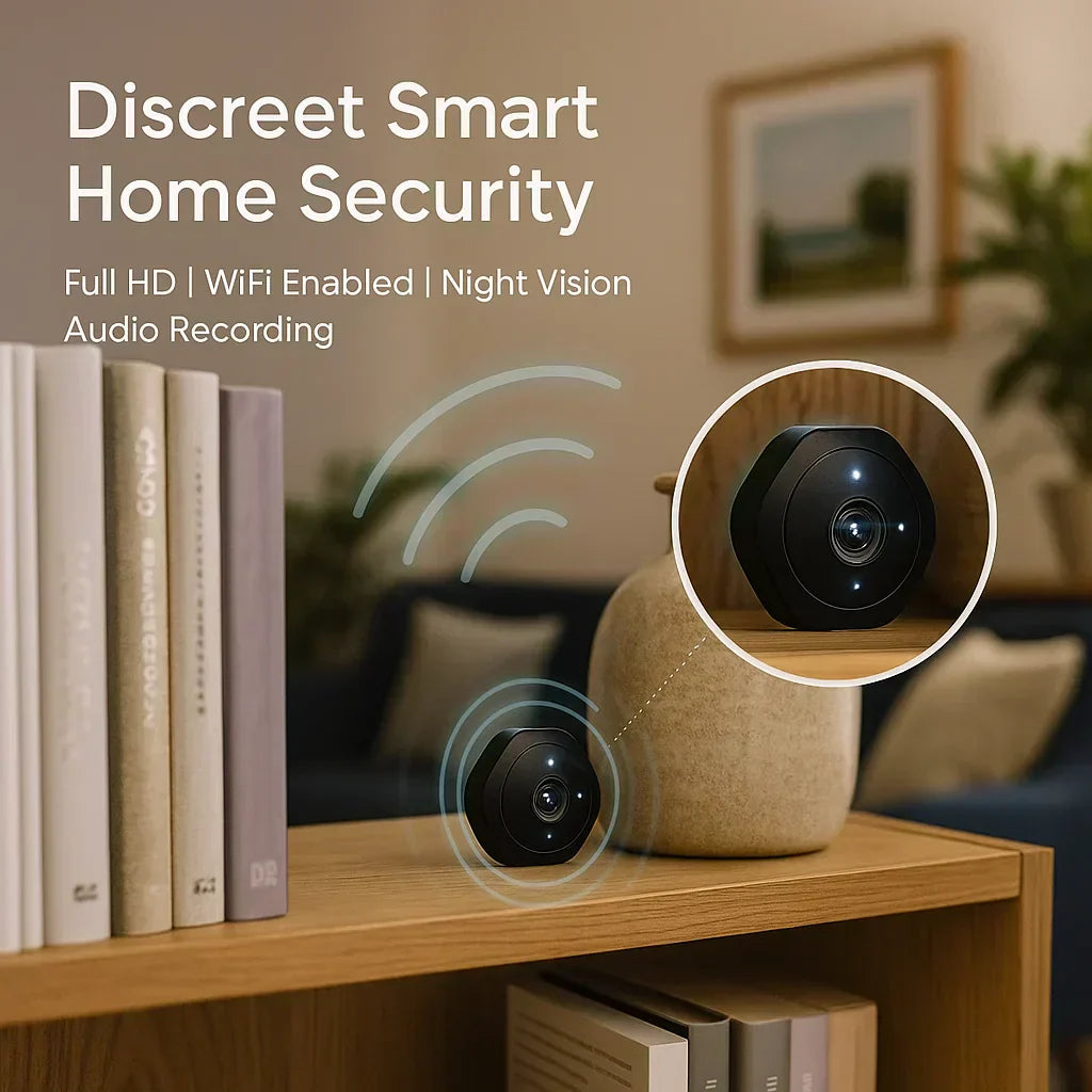 Cámara de Seguridad Mini WiFi Nexara 1080P HD Visión Nocturna 30 Pies Audio Bidireccional | Lersk