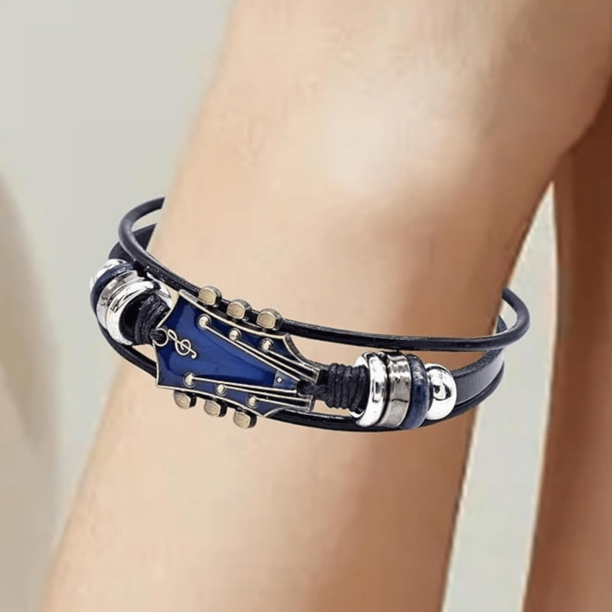 AXECHORD Guitar Leather Bracelet With Vintage-Inspired Design For Everyday Style | Lersk