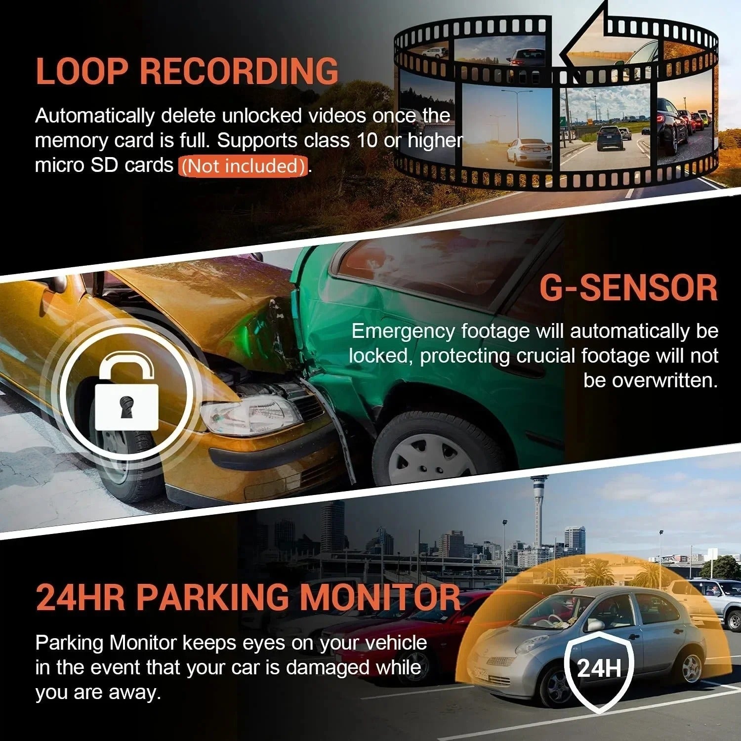 NovaSight DuoCam 1080P Dash Cam Vista Anteriore Interna | Lersk