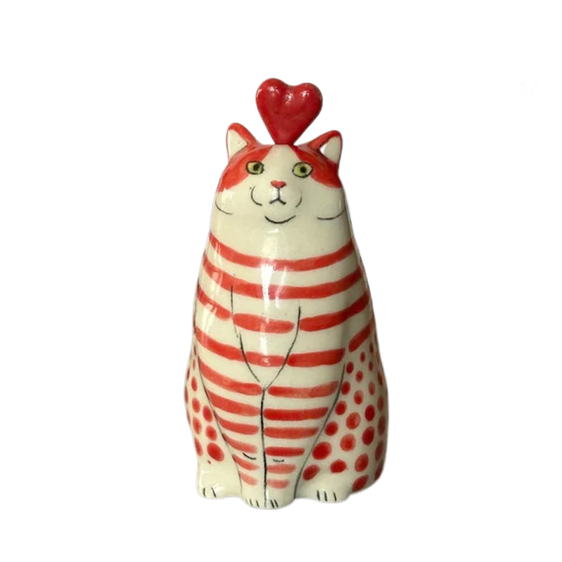 Polka Dot Cat Vase For Whimsical Home Decor And Cat Lovers, Cute Collectible Vase Gift Idea | Lersk