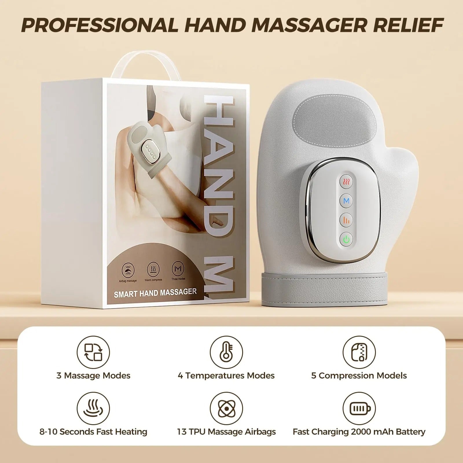 Pro Hand Massager With Heat And Airbag Compression For Busy Professionals | Lersk