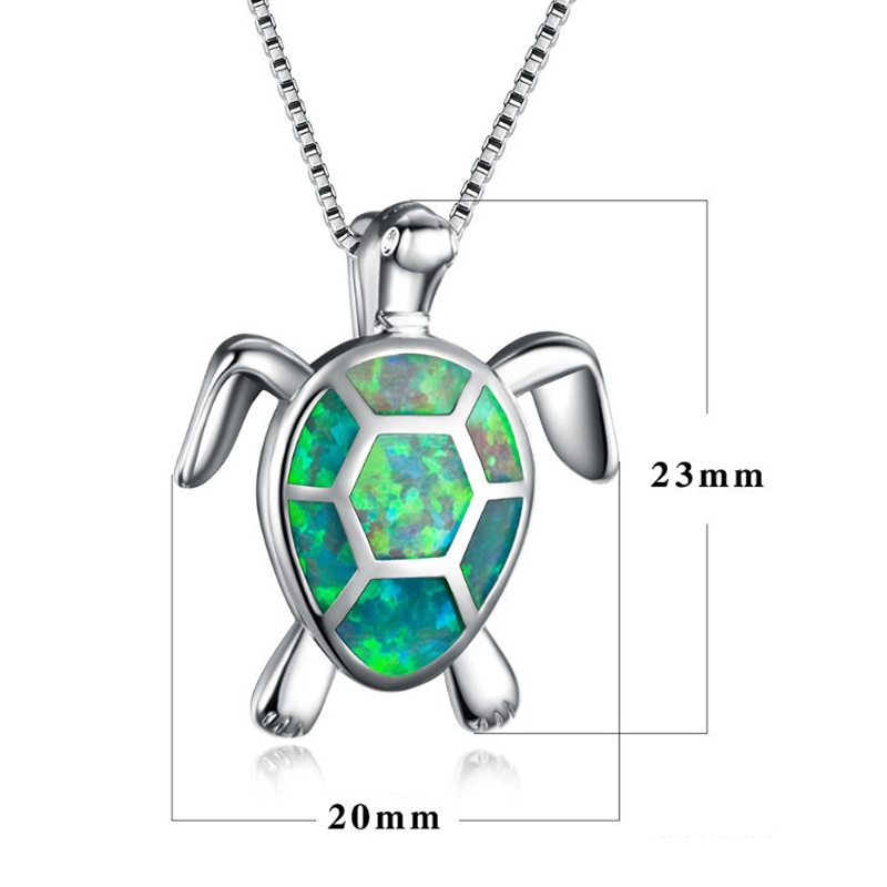 Blue Opal Sea Turtle Necklace Pendant Jewelry For Everyday Travel And Gift Giving | Lersk