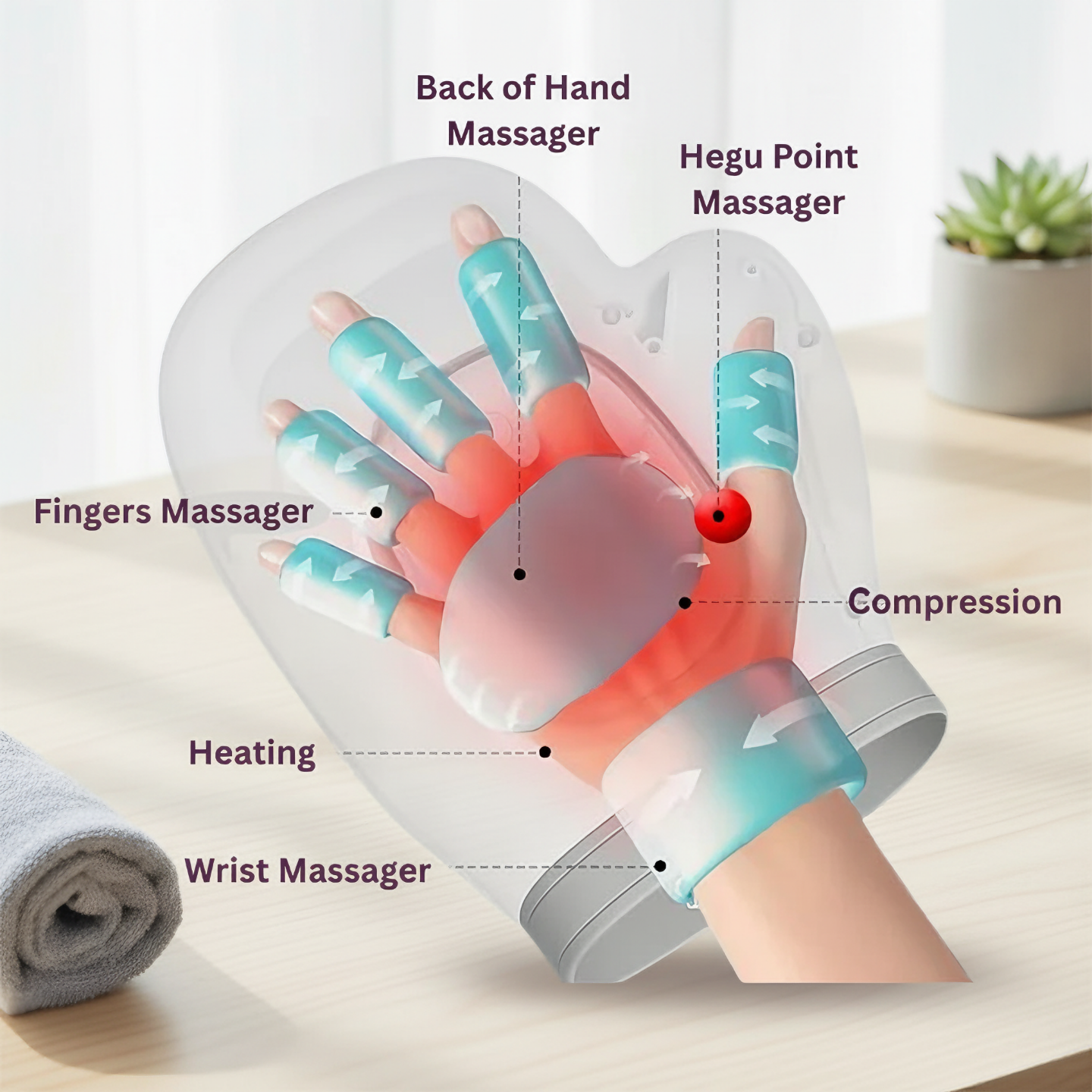 Heat & Knead Hand + Wrist Massager | Lersk