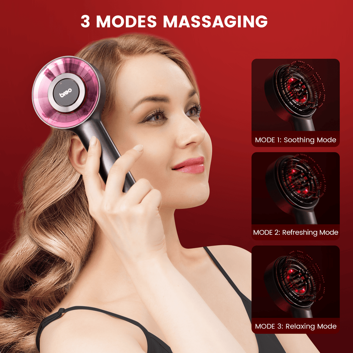 NovaPulse Cordless Scalp Massager With Red Light Therapy For Hair Growth