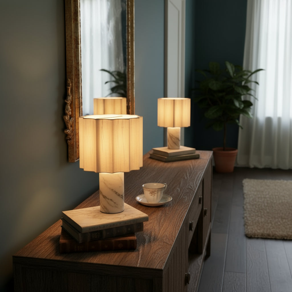 Nowoczesna marmurowa lampa stołowa do eleganckiego oświetlenia dekoracyjnego | Lersk