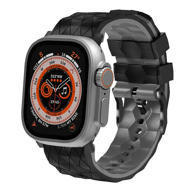 Banda deportiva de silicona con patrón de fútbol bicolor Enduro para Apple Watch | Lersk