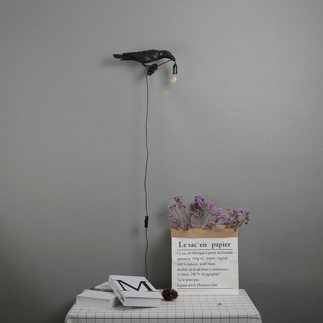 Fuglevegglampe for hjemmeinnredning, estetisk og myk atmosfære, elegant vegglampe som aksent | Lersk