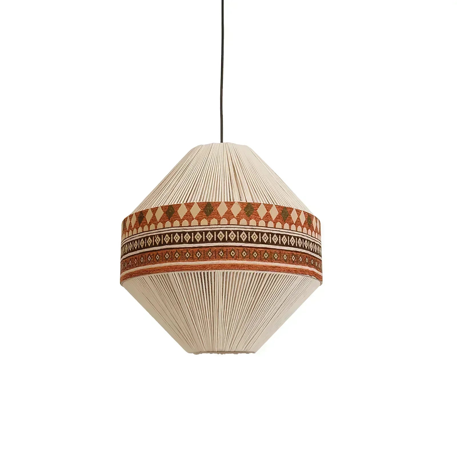 Závěsná lampa Astraea Boho s třásněmi a geometrickým vzorem | Lersk
