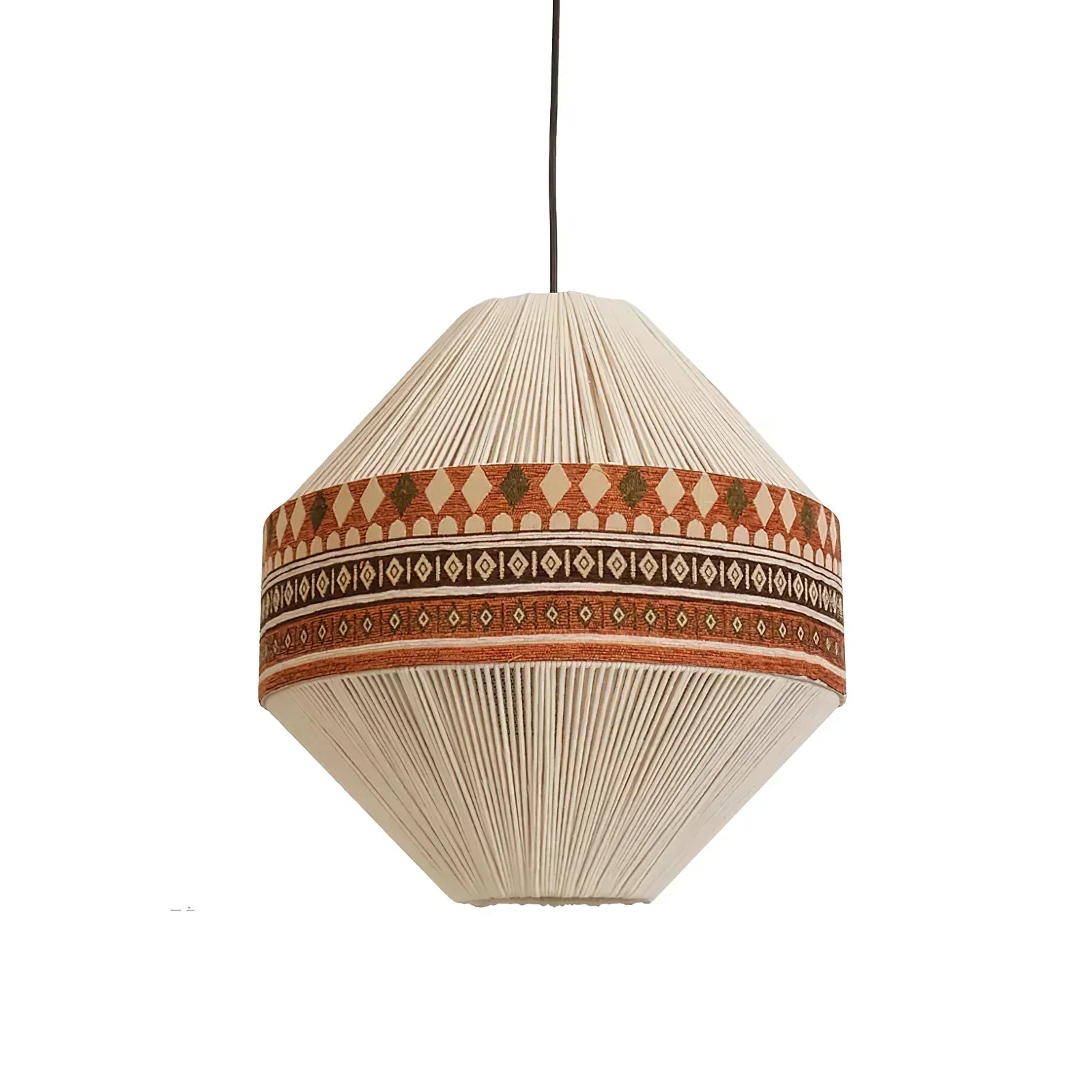 Závěsná lampa Astraea Boho s třásněmi a geometrickým vzorem | Lersk