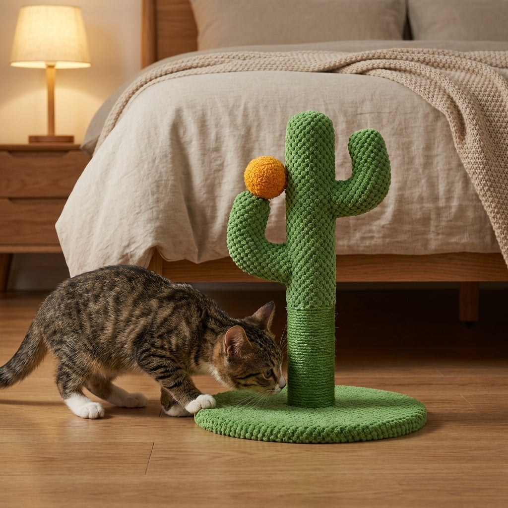Cactus Shaped Cat Scratching Post, Sisal, Small, Medium, Large | Lersk