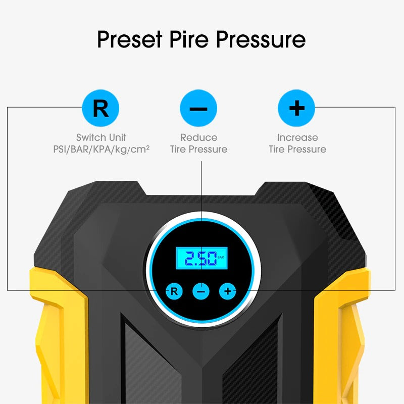PulseGo Compressore Portatile Compatto per Pneumatici per Auto e Bici | Lersk
