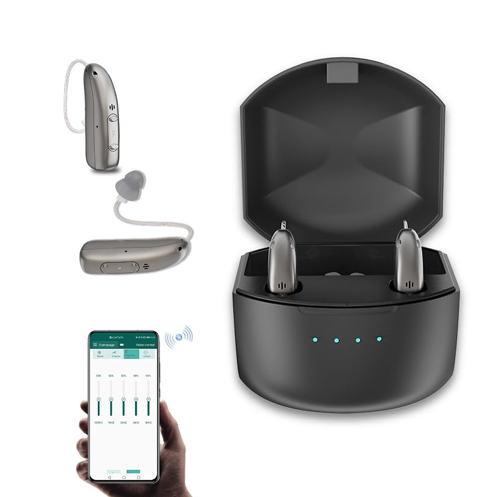 VeraHear Pro ładowalne aparaty słuchowe Bluetooth z aplikacją | Lersk