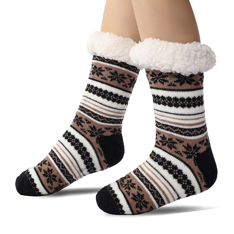 Calcetines para casa tipo pantufla de cachemira ultra gruesa Snowflake | Lersk