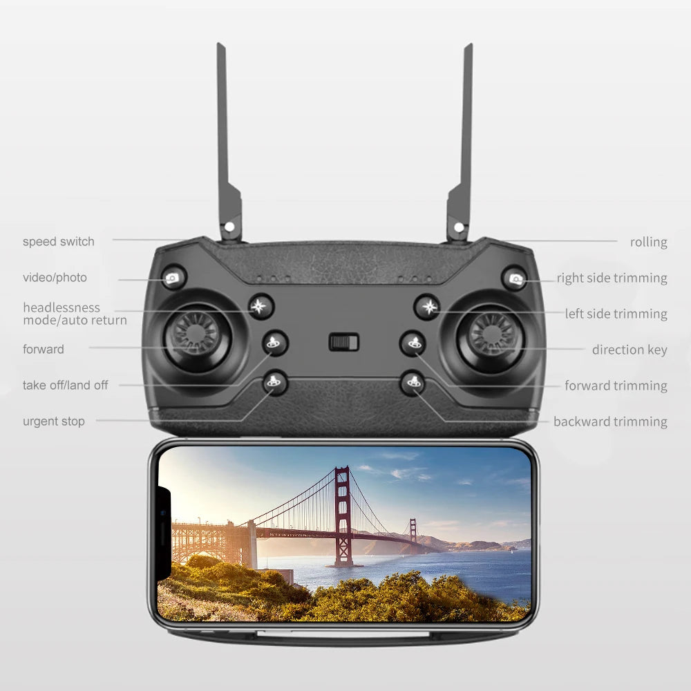 SkyNova foldbar quadcopter drone - Wi-Fi FPV, 4K HD-kamera, højdehold | Lersk
