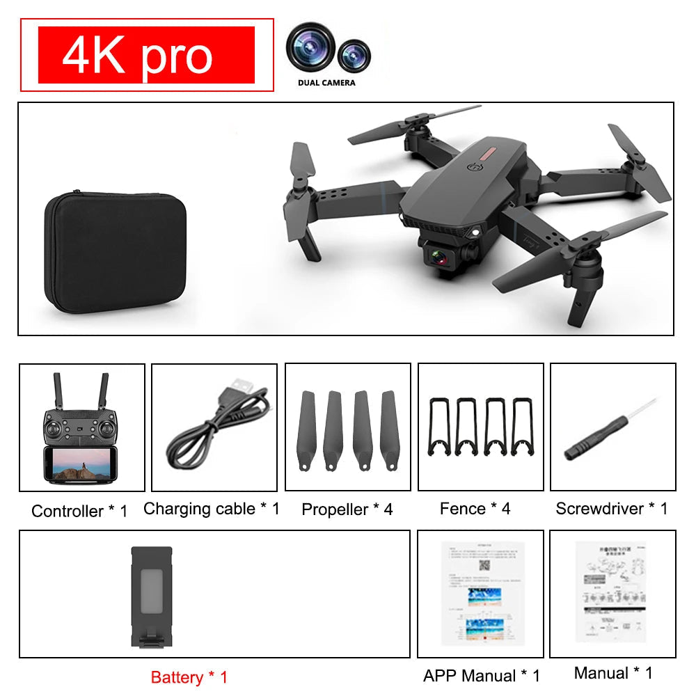 SkyNova foldbar quadcopter drone - Wi-Fi FPV, 4K HD-kamera, højdehold | Lersk