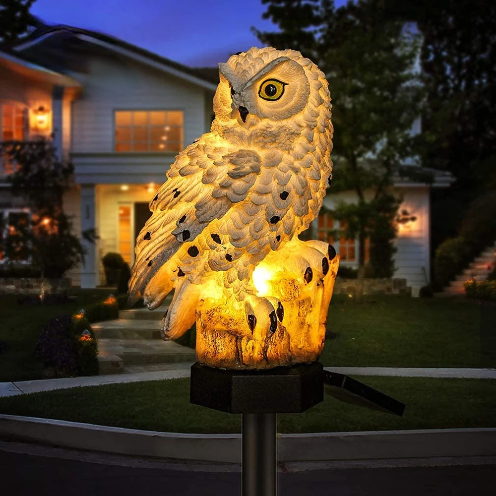 Conjunto de Coruja Solar LED para Jardim Encantado, Exterior, para Pátio, Caminho e Iluminação de Jardim | Lersk