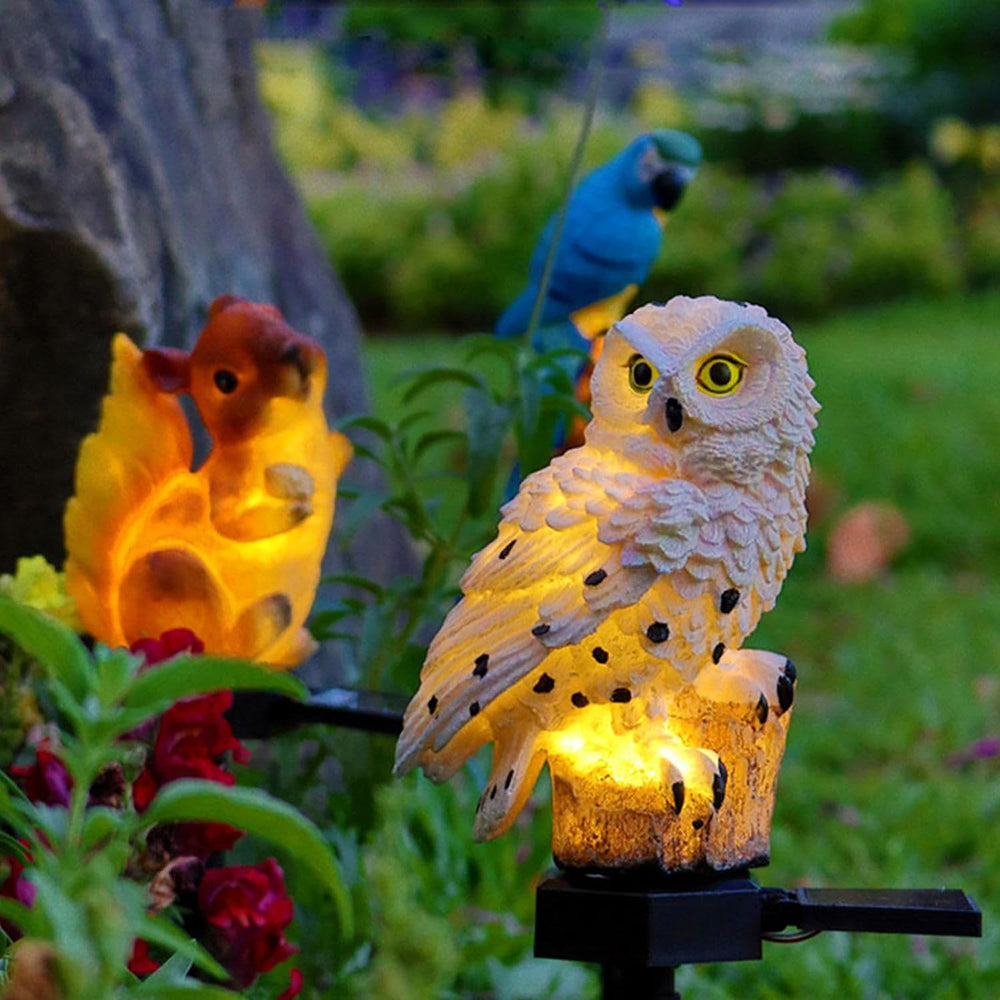 Conjunto de Coruja Solar LED para Jardim Encantado, Exterior, para Pátio, Caminho e Iluminação de Jardim | Lersk