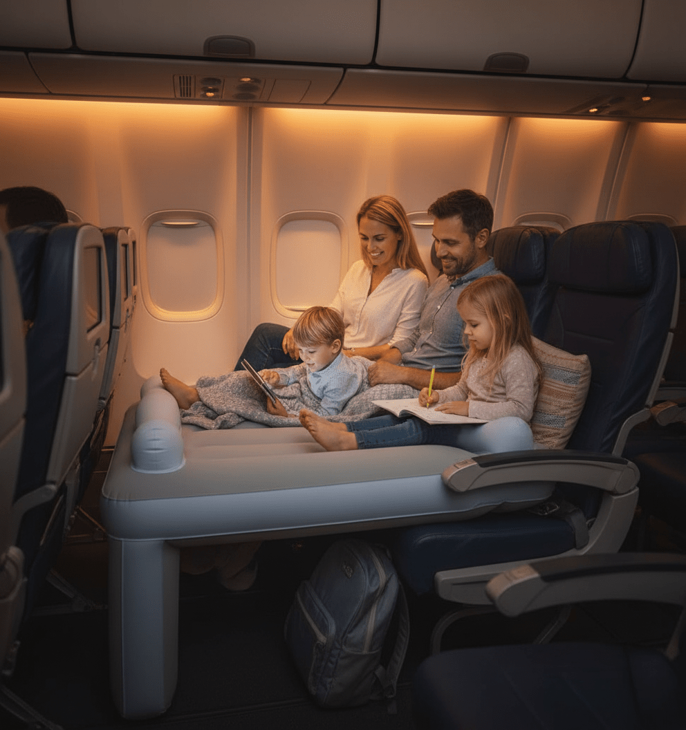 Cestovní nafukovací postýlka CloudNap pro děti – pohodlí při cestování letadlem CloudNap Travel Bed | Lersk