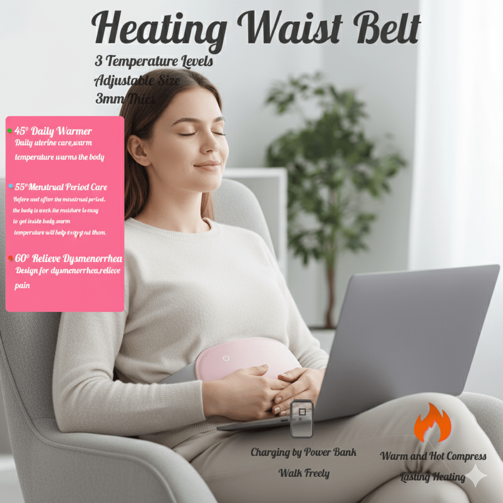 COMFORTHEAT Rechargeable Electric Heating Pad for Cramps and Abdominal Pain Relief | Lersk