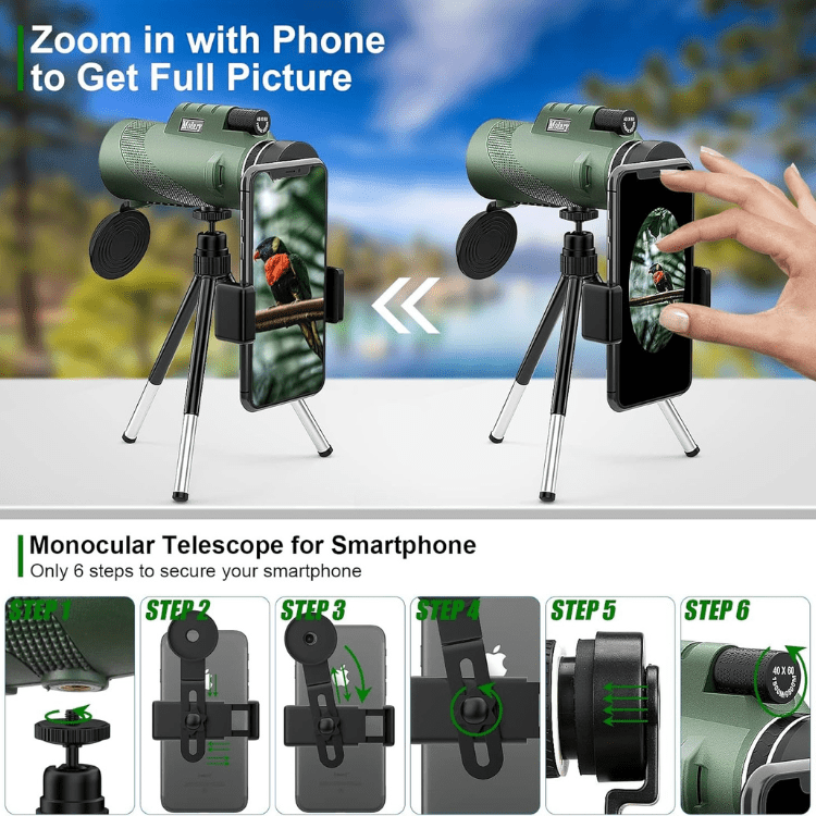 Arden Compact 600x HD Ultra-Zoom Monokular für Vogelbeobachtung | Lersk