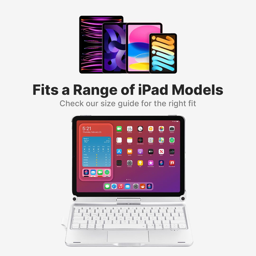 Trådløst tastaturcover til iPad med roterende design til iPad-entusiaster og tabletbrugere | Lersk